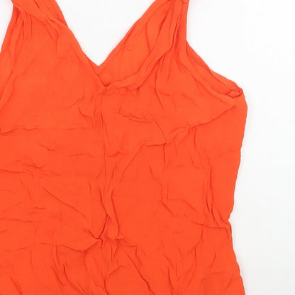 Womens UK Size 10 River Island Orange Basic Tank