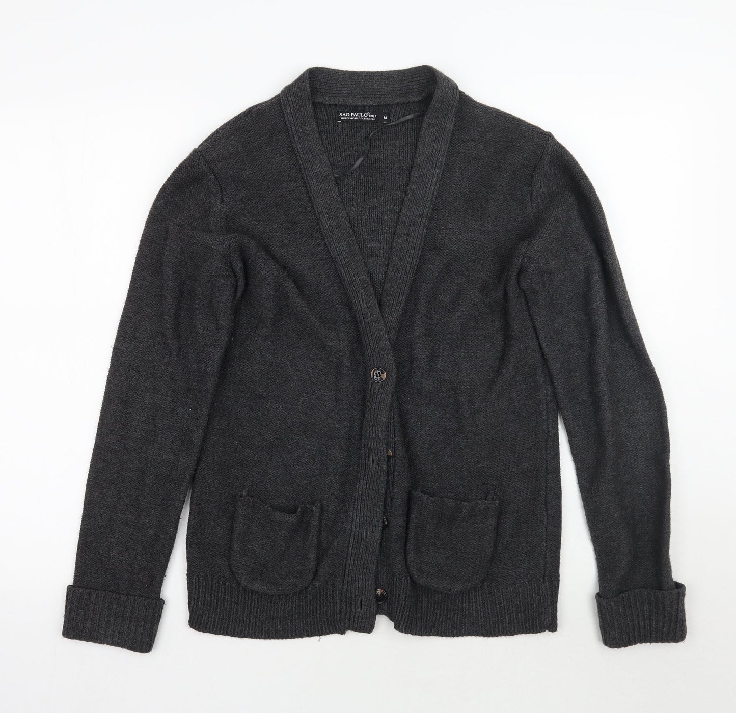 Sao Paulo Womens Grey   Cardigan Jumper Size M