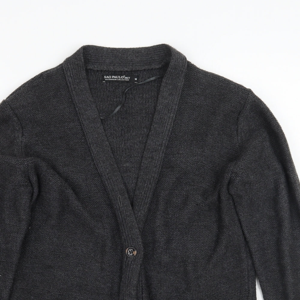 Sao Paulo Womens Grey   Cardigan Jumper Size M