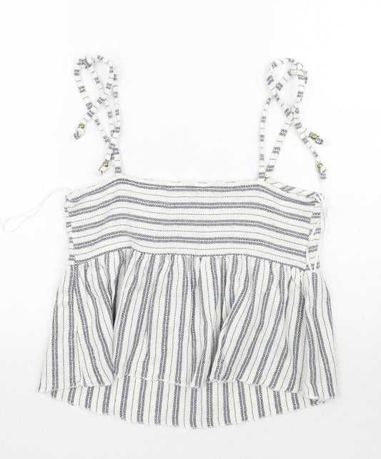 falmer heritage Womens White Striped  Basic Tank Size 10