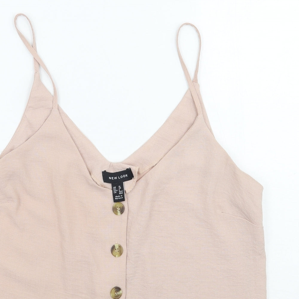 Womens UK Size 10 Newlook Pink Basic Tank