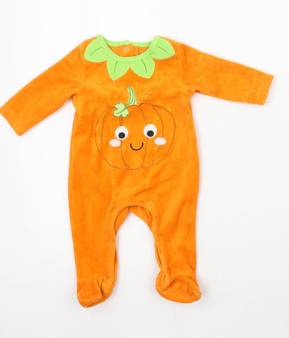 Hallow Scream Baby Orange   Babygrow One-Piece Size 0-3 Months