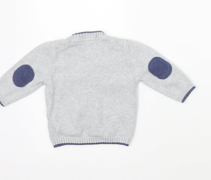 F&F Boys Grey   Cardigan Jumper Size 3-6 Months