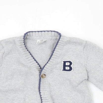 F&F Boys Grey   Cardigan Jumper Size 3-6 Months