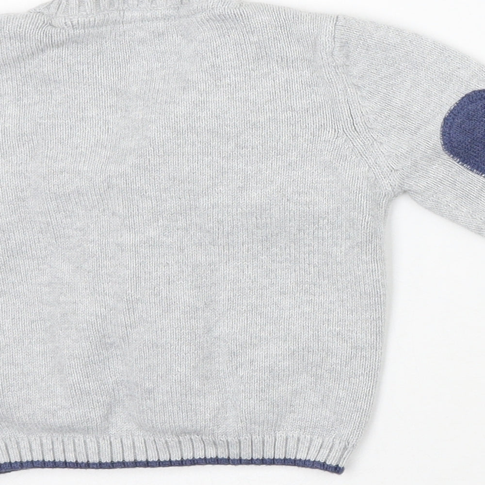 F&F Boys Grey   Cardigan Jumper Size 3-6 Months