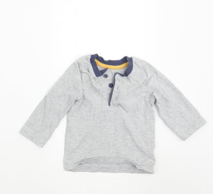 Front view of George boys’ grey basic t-shirt, size 6-9, months