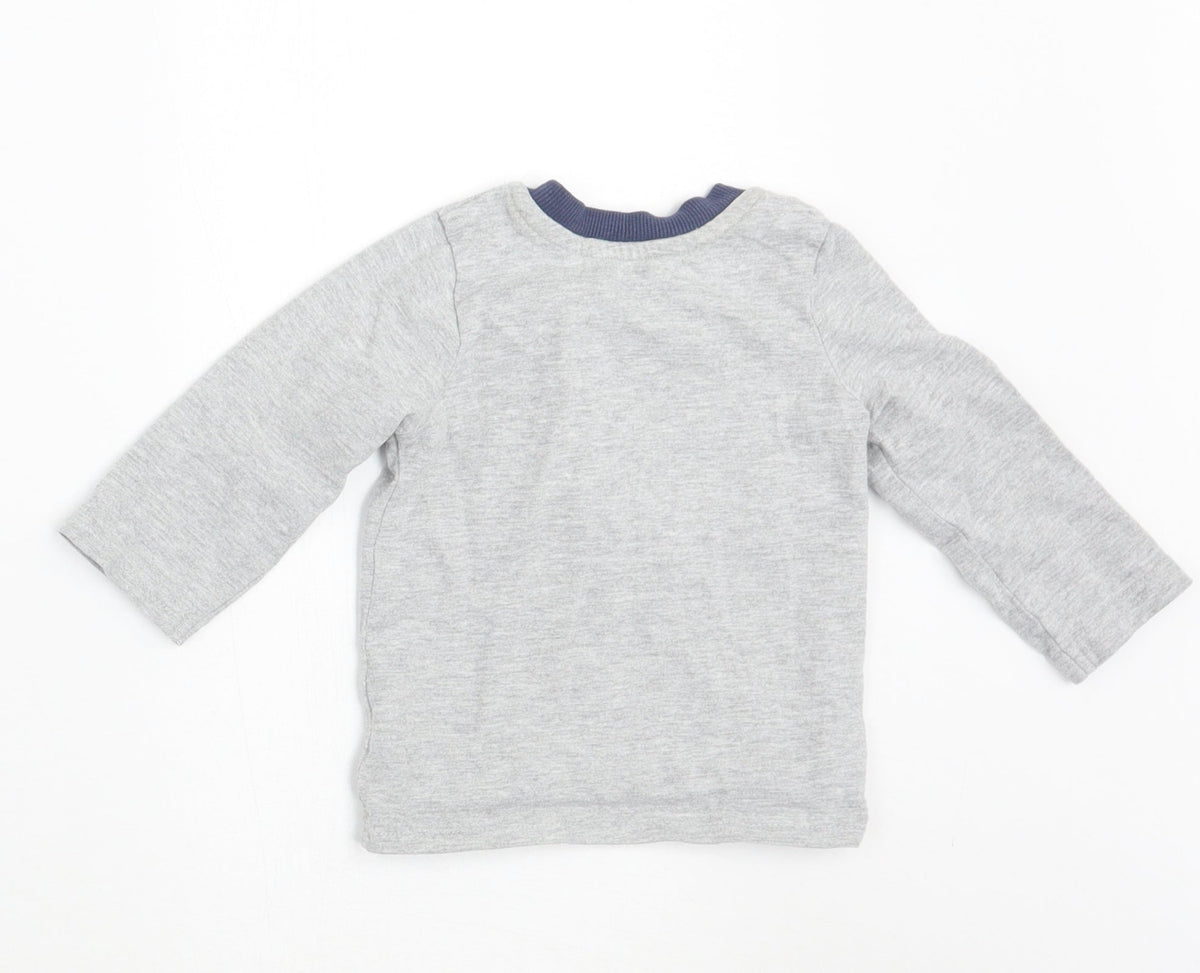 Back view of George boys’ grey basic t-shirt, size 6-9, months