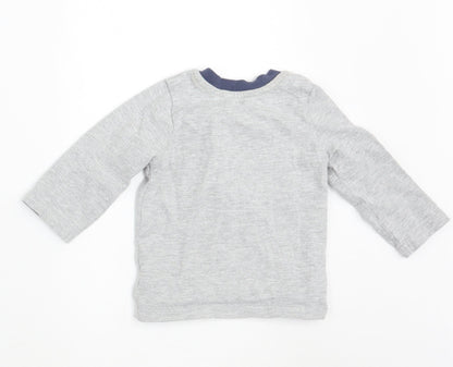Back view of George boys’ grey basic t-shirt, size 6-9, months