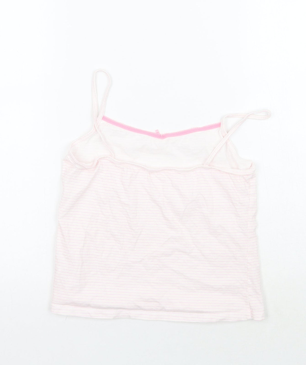 Back view of George girls’ white striped basic tank, size 5-6, years