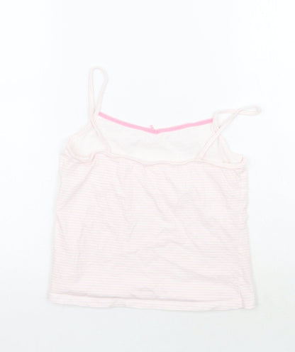 Back view of George girls’ white striped basic tank, size 5-6, years
