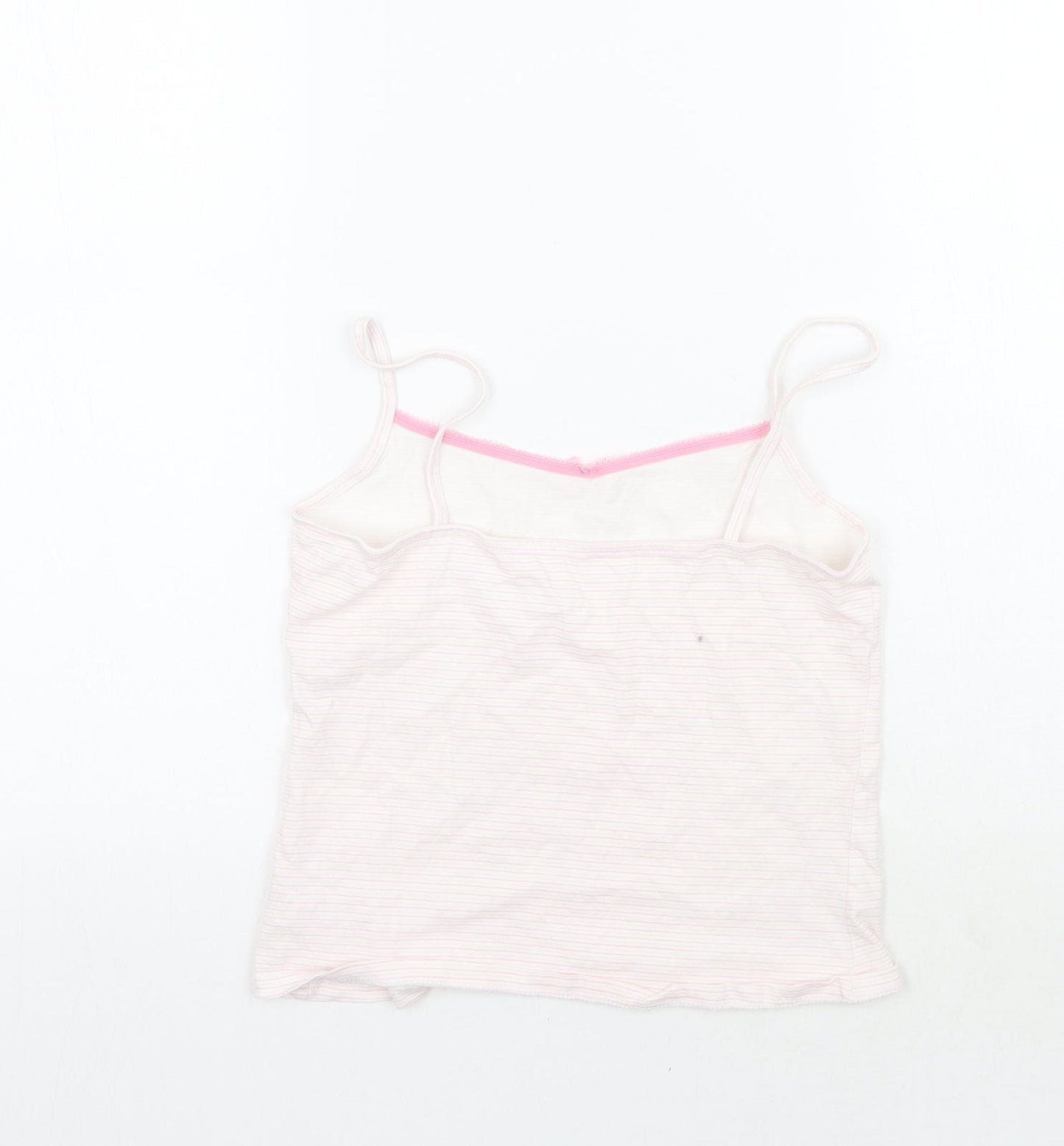 George Girls White Striped  Basic T-Shirt Size 10-11 Years