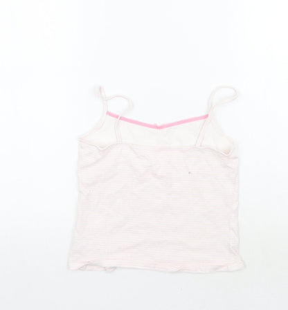 George Girls White Striped  Basic T-Shirt Size 10-11 Years