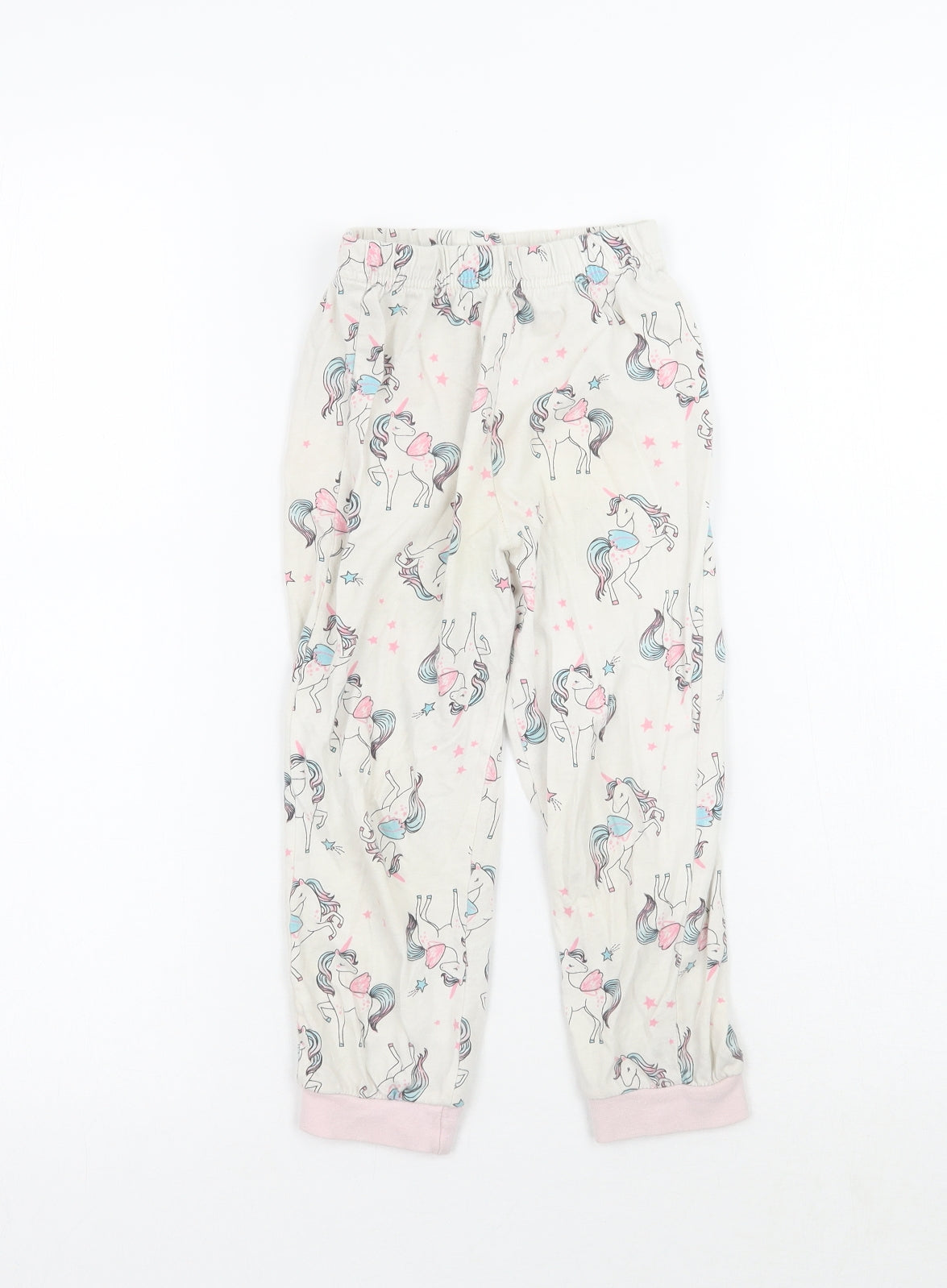 Matalan Girls White Geometric   Pyjama Pants Size 3-4 Years