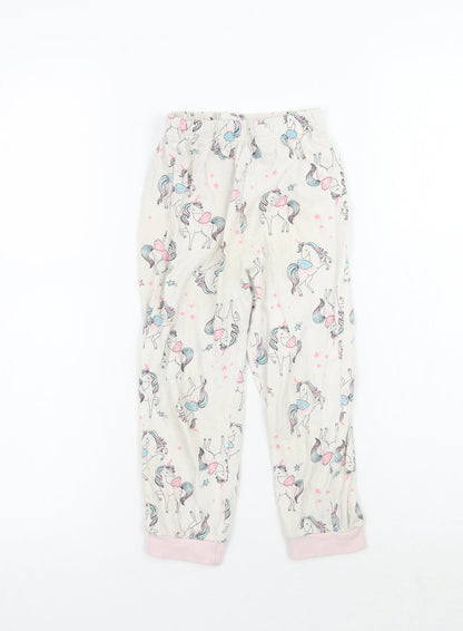 Matalan Girls White Geometric   Pyjama Pants Size 3-4 Years