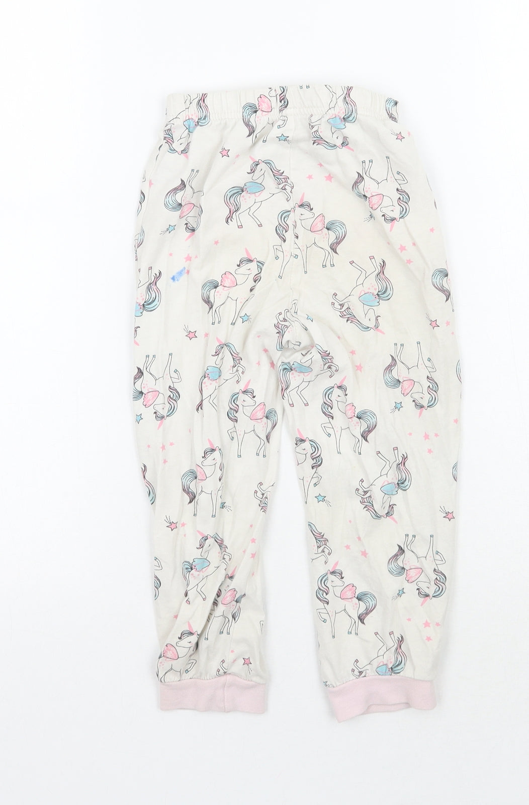 Matalan Girls White Geometric   Pyjama Pants Size 3-4 Years