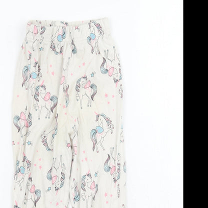 Matalan Girls White Geometric   Pyjama Pants Size 3-4 Years