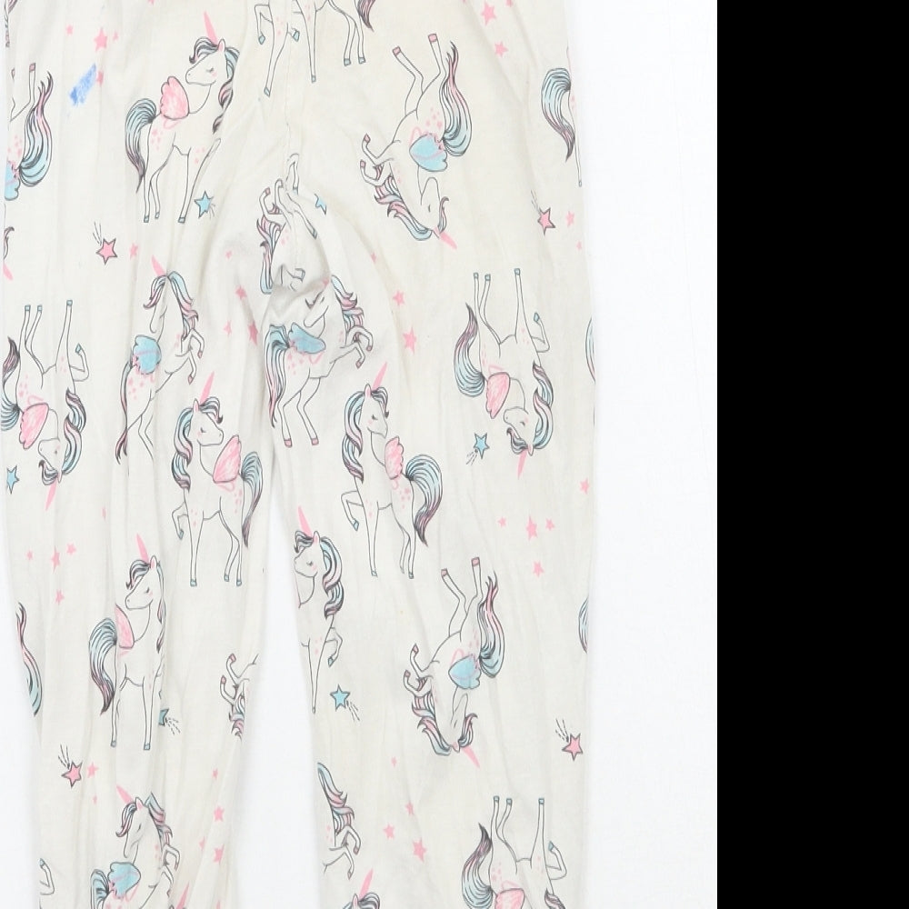 Matalan Girls White Geometric   Pyjama Pants Size 3-4 Years