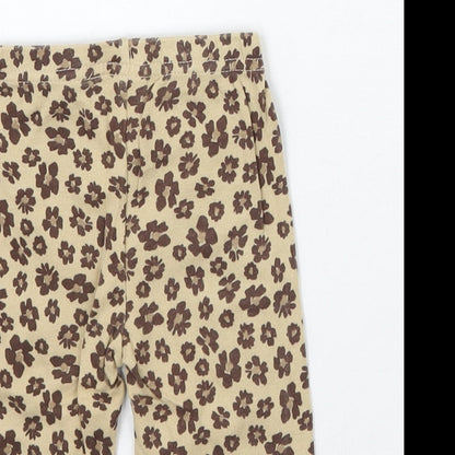 Carters Girls Brown Animal Print  Capri Leggings Size 6-9 Months