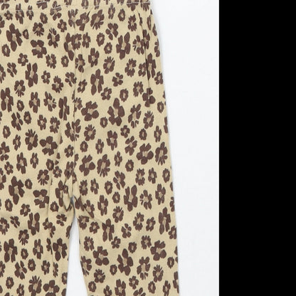 Carters Girls Brown Animal Print  Capri Leggings Size 6-9 Months