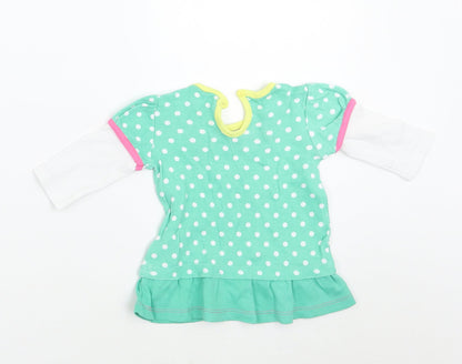 George Girls Green Floral  Basic T-Shirt Size Newborn