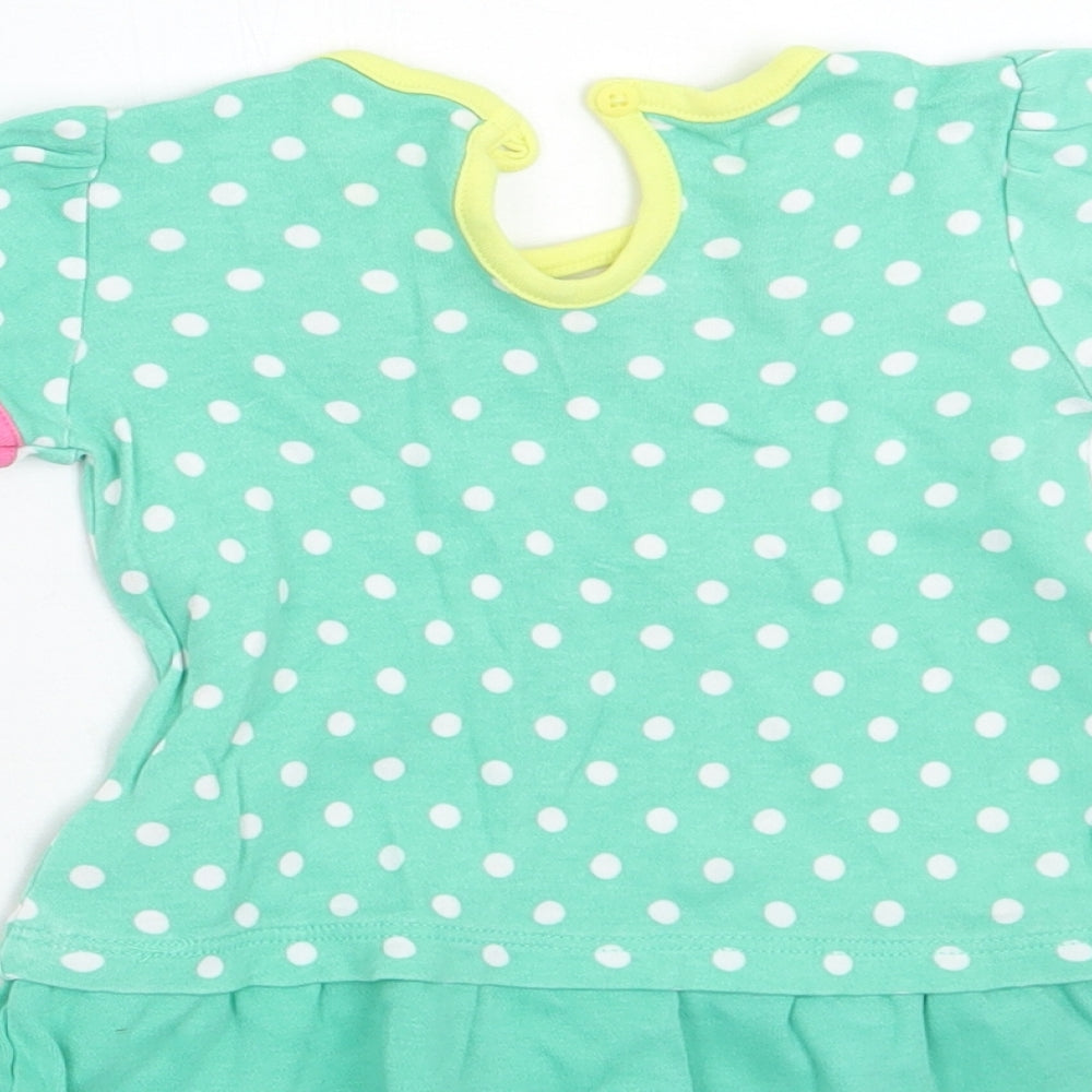 George Girls Green Floral  Basic T-Shirt Size Newborn