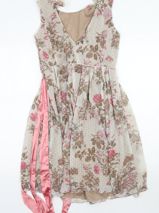 TFNC Womens Beige Floral  A-Line  Size 2