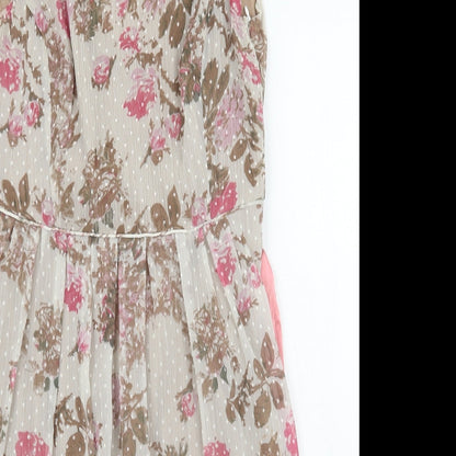 TFNC Womens Beige Floral  A-Line  Size 2