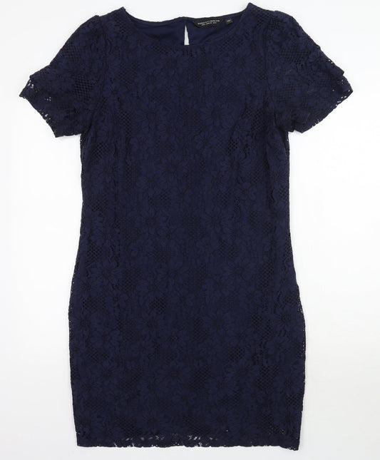 Dorothy Perkins Womens Blue Floral  A-Line  Size 14