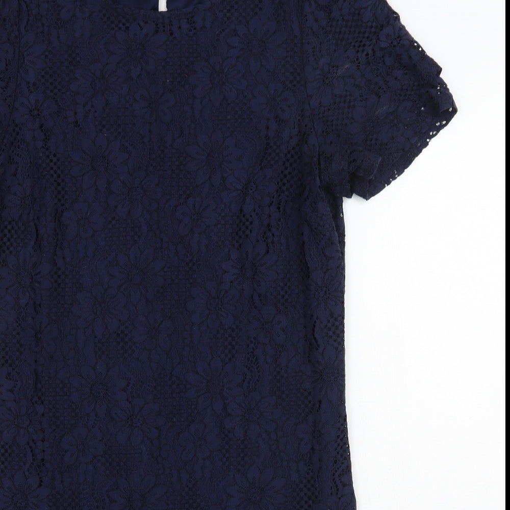 Dorothy Perkins Womens Blue Floral  A-Line  Size 14