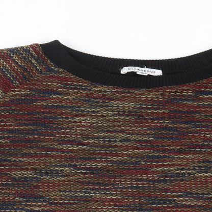 Womens UK Size 10 Glamorous Multicoloured Cropped Blouse