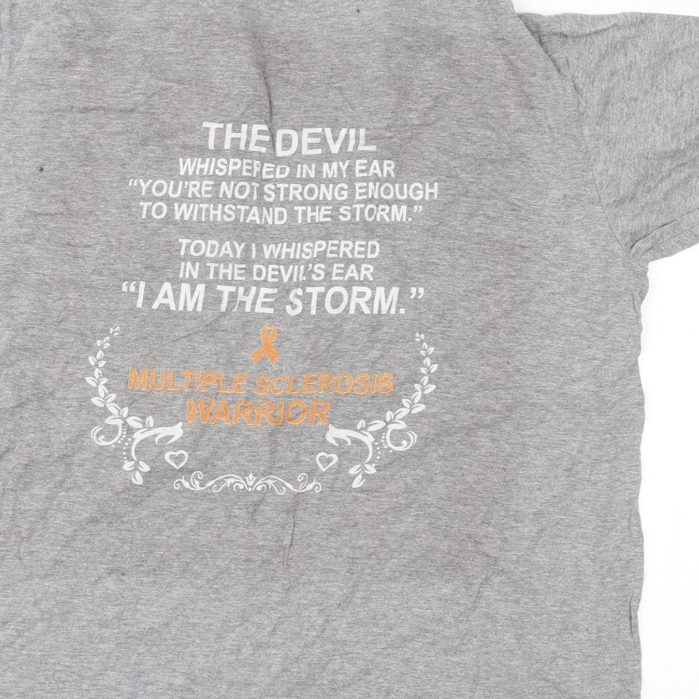 Brand and care label for SOLS women’s grey basic t-shirt, size L