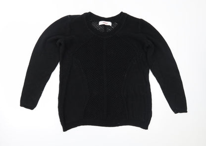 Additional front view of Sheego women’s black jumper, size UK 14