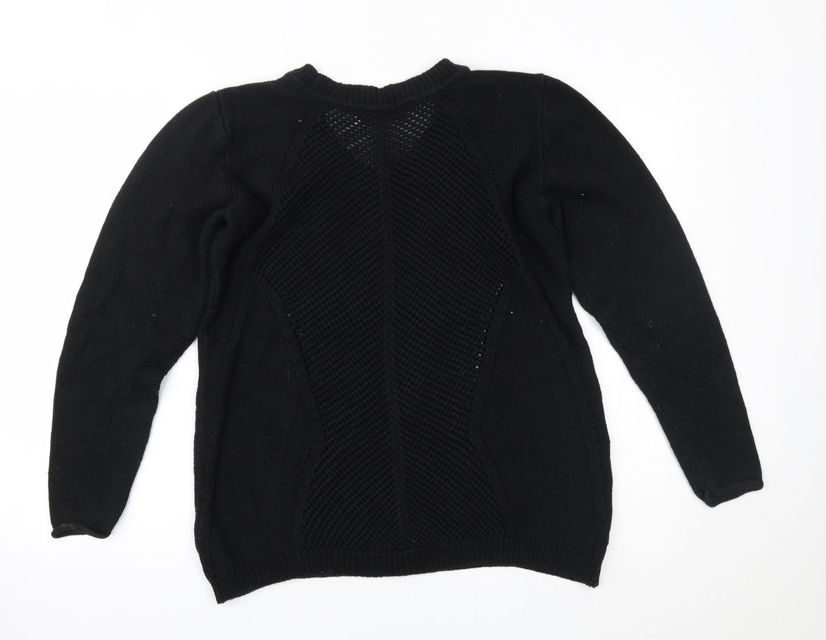 Back view of Sheego women’s black jumper, size UK 14