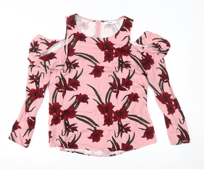 Womens UK Size M JustFab Pink Basic Blouse