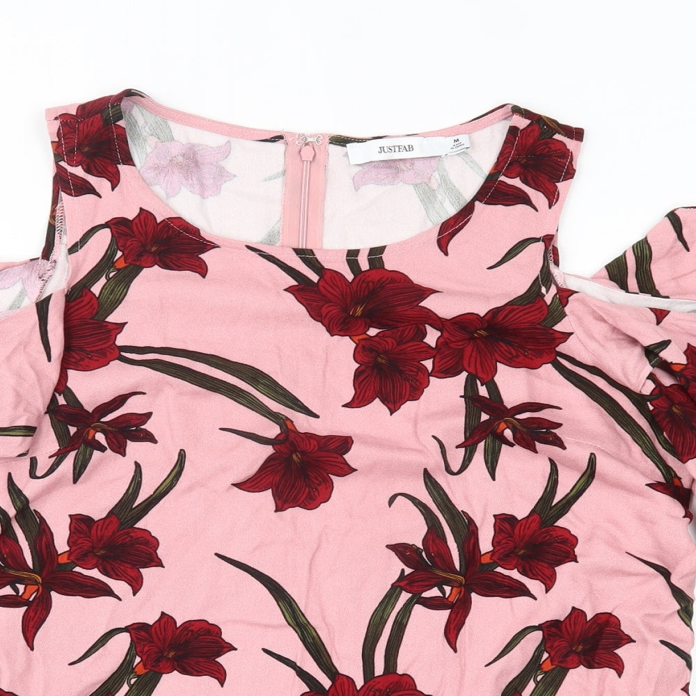 Womens UK Size M JustFab Pink Basic Blouse