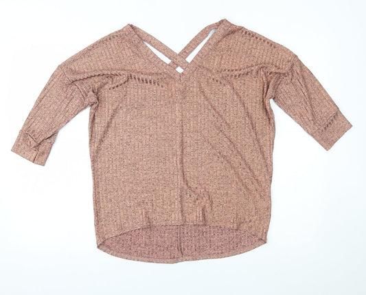 AYANAPA Womens Gold   Basic Blouse Size 12