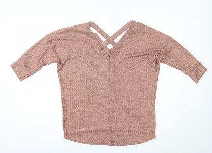 AYANAPA Womens Gold   Basic Blouse Size 12