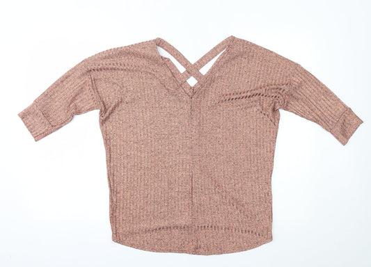 AYANAPA Womens Gold   Basic Blouse Size 12