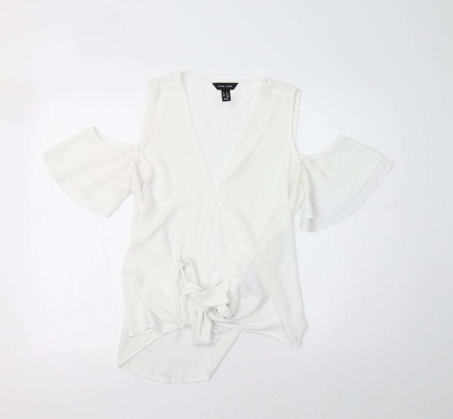 Womens UK Size 10 New Look White Basic Blouse