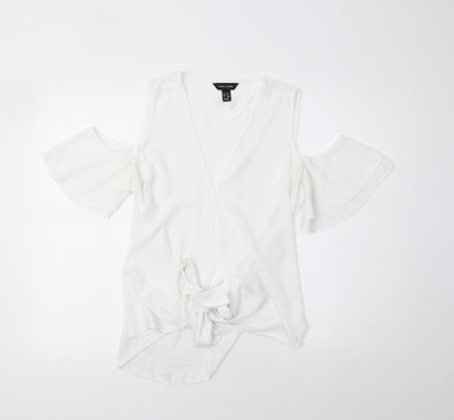 Womens UK Size 10 New Look White Basic Blouse