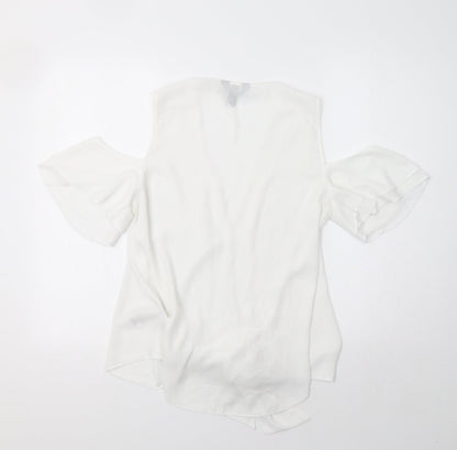 Womens UK Size 10 New Look White Basic Blouse