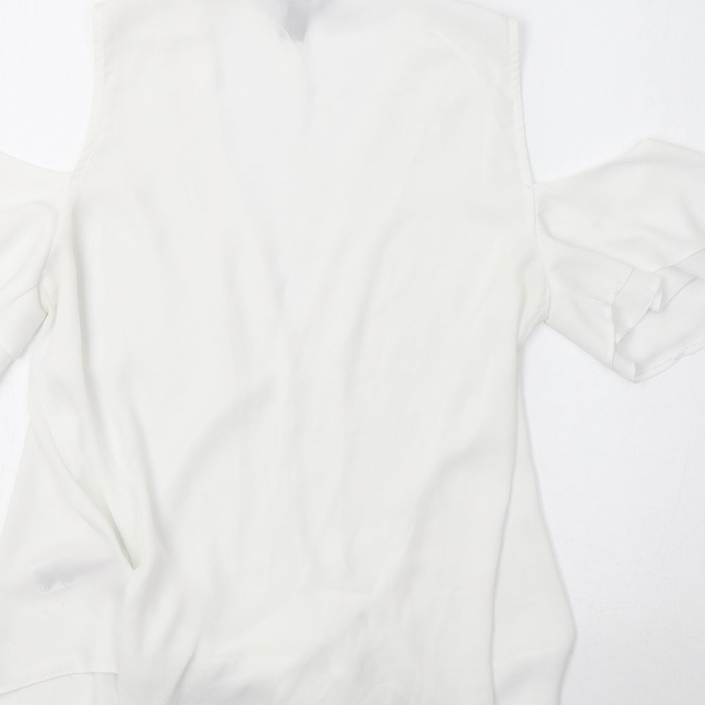 Womens UK Size 10 New Look White Basic Blouse