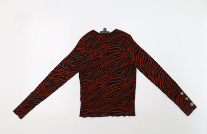 Primark Womens Brown Animal Print  Basic Blouse Size XS