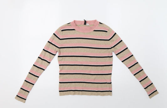 Womens UK Size M H&M Beige Pullover Jumper