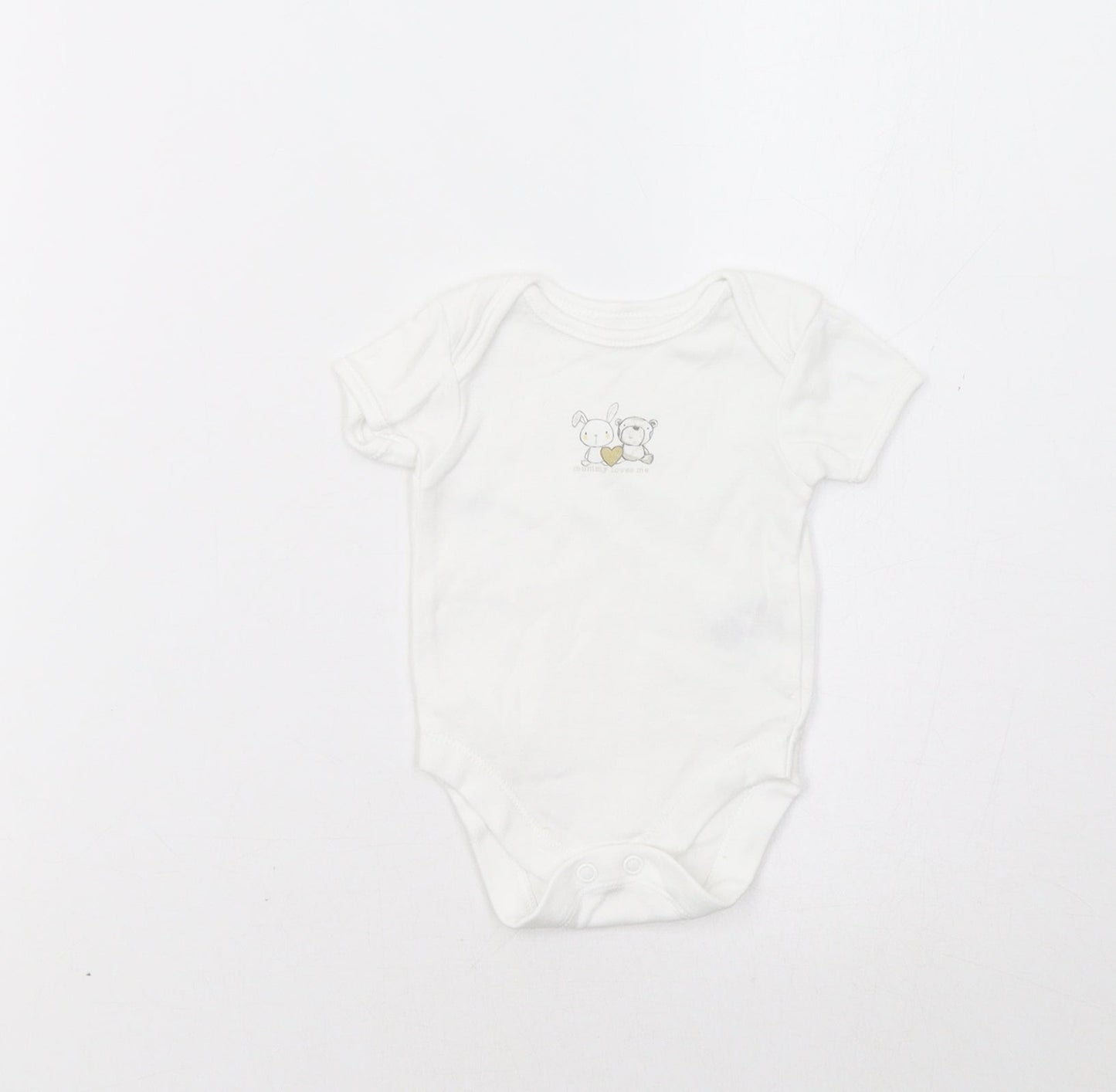 George Baby White   Romper One-Piece Size 0-3 Months  - Bunny & Bear