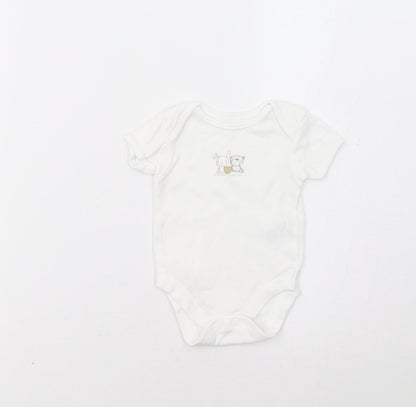 George Baby White   Romper One-Piece Size 0-3 Months  - Bunny & Bear