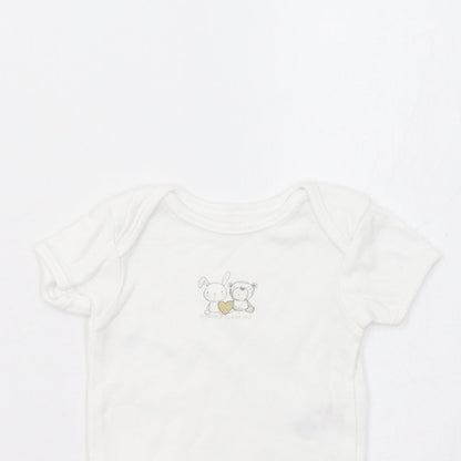George Baby White   Romper One-Piece Size 0-3 Months  - Bunny & Bear