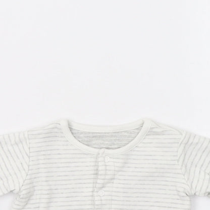 Close-up detail of Marks and Spencer Baby Grey Striped Basic Blouse, size 0-3, Months