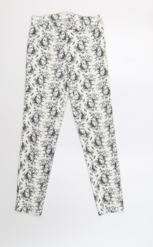 Womens UK Size S H&M Regular Fit  White Trousers