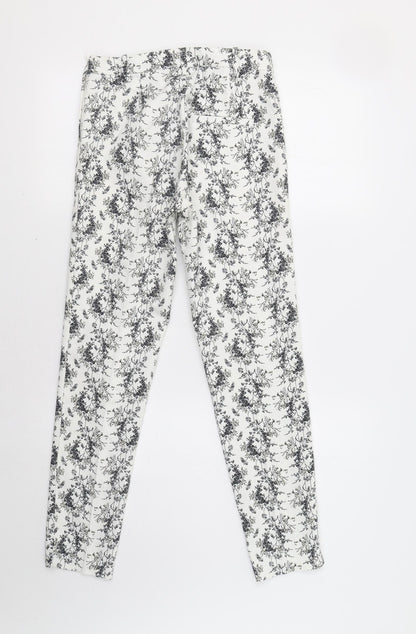 Womens UK Size S H&M Regular Fit  White Trousers
